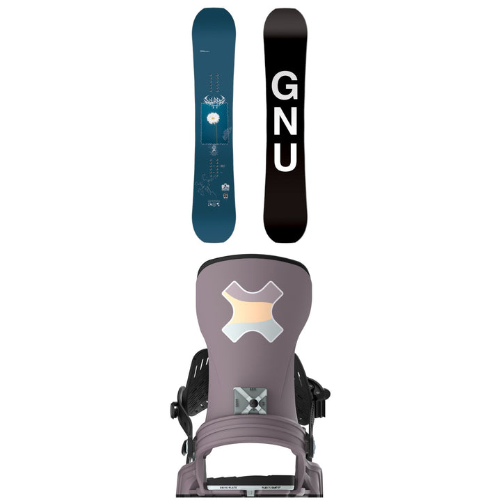 GNU Gloss-C C3 Snowboard 2025 + Bent Metal Stylist Snowboard Bindings - Women's