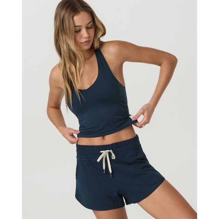 Vuori Halo Performance Crop 2.0 Top - Women's Blue Coast Heather
