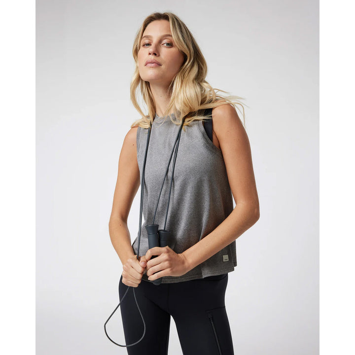 Vuori Energy Top-Long Tank Top - Women's Heather Grey
