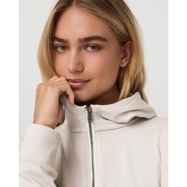 Vuori Halo Modern Full Zip Hoodie - Women's Ecru Heather