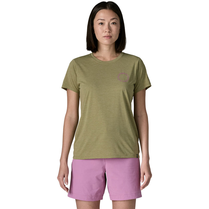 Patagonia Cap Cool Daily-Spoke Stencil Shirt - Women's Gumtree Green-Light Gumtree Green X-Dye