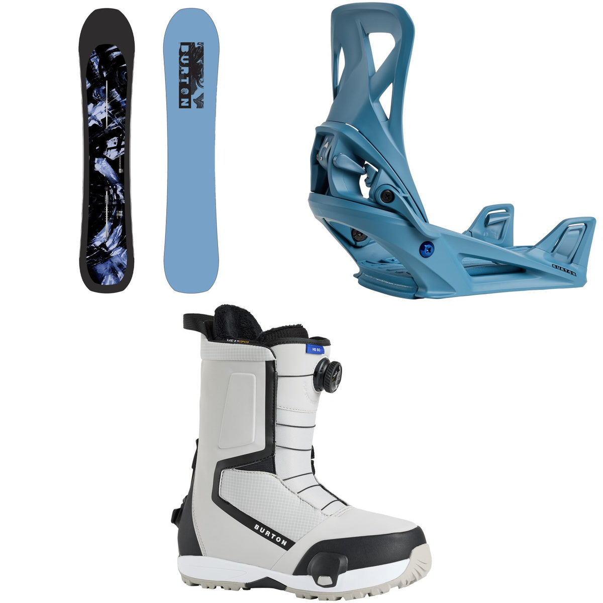 Burton Cartographer Snowboard + Step On Snowboard Bindings + Highshot Step On Snowboard Boots 2026