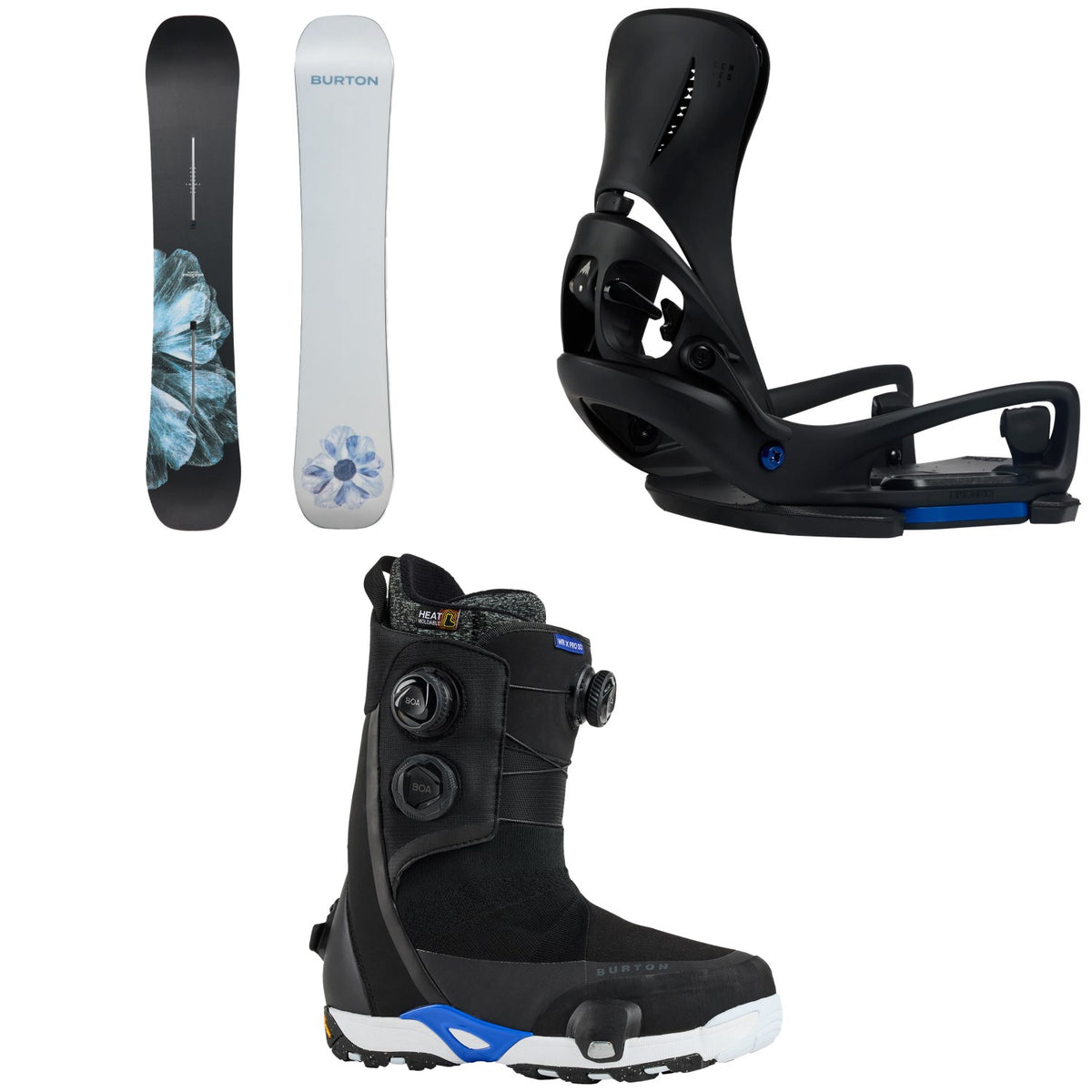 Burton Process Flying V Snowboard + Step On Genesis EST Snowboard Bindings + Waverange Step On X Pro Snowboard Boots 2026