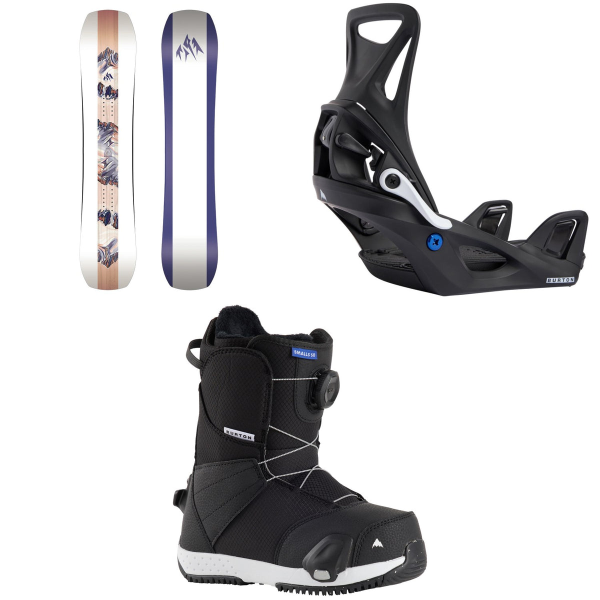 Jones Twin Sister Snowboard + Step On Snowboard Bindings + Smalls Step On Snowboard Boots - Kids'  2026
