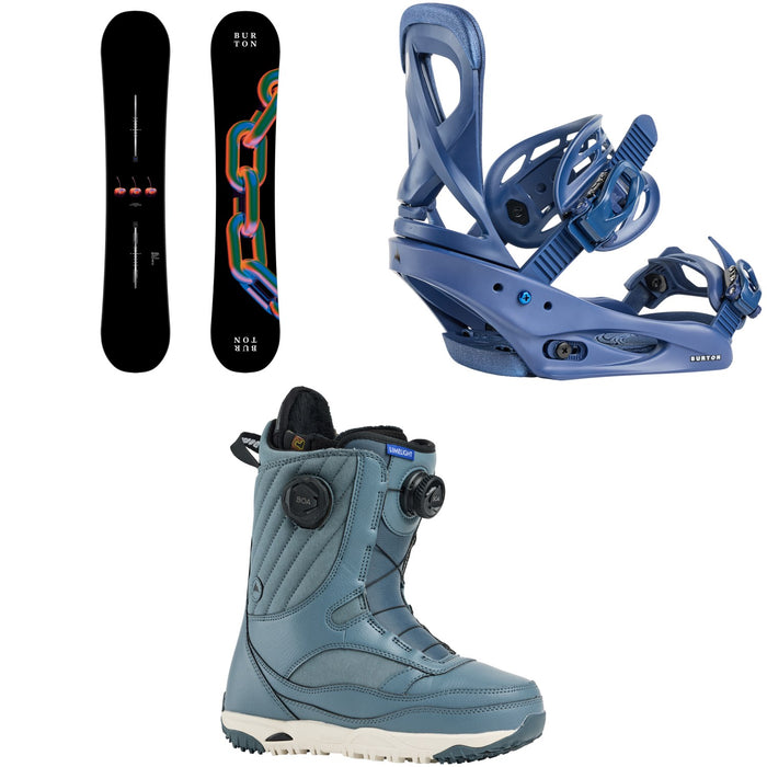 Burton Cultivator Snowboard + Scribe Snowboard Bindings + Limelight Boa Snowboard Boots Women's 2026