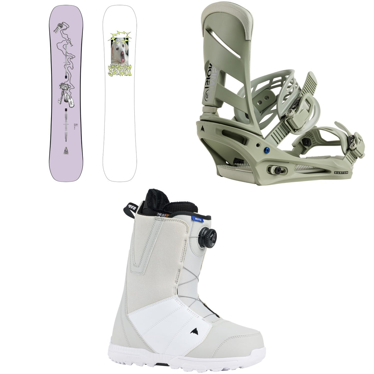 Burton Good Company Snowboard + Mission Snowboard Bindings + Moto Boa Snowboard Boots 2026