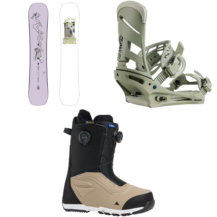 Burton Good Company Snowboard + Mission Snowboard Bindings + Ruler Boa Snowboard Boots 2026