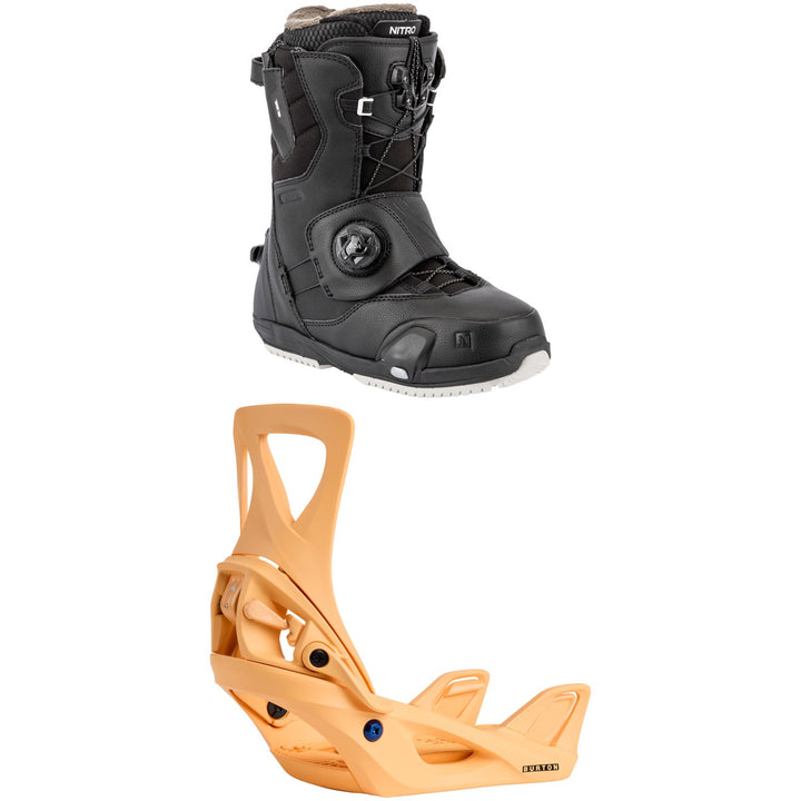 Nitro Cave Step On TLS Snowboard Boots + Burton Step On Snowboard Bindings - Women's 2026