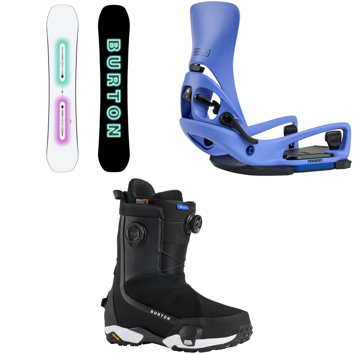 Burton Custom Snowboard + Step on Cartel X EST Snowboard Bindings + Highshot X Step On Snowboard Boots 2026