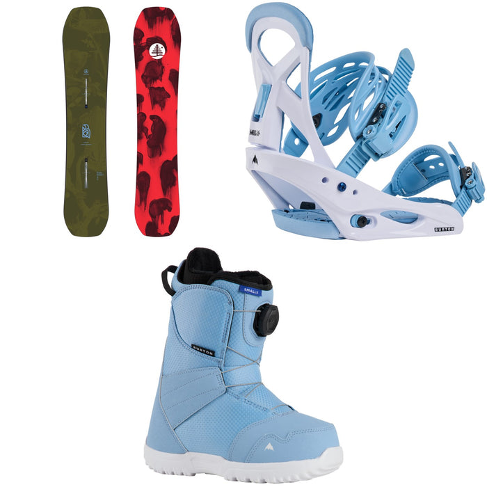Burton Family Tree Hometown Hero Snowboard + Smalls Snowboard Bindings + Smalls BOA Snowboard Boots - Kids' 2026