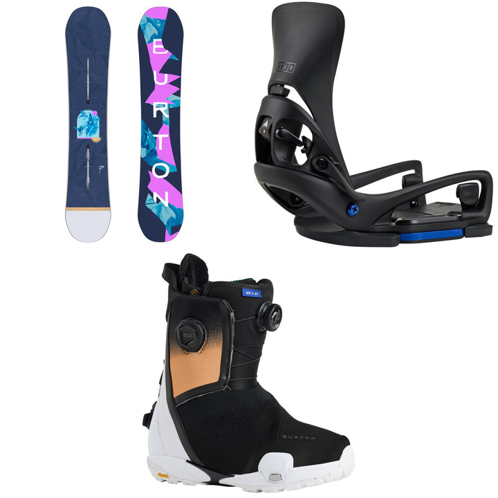 Burton Yeasayer Flying V Snowboard + Step On Lexa X EST Snowboard Bindings + Waverange X Step On Snowboard Boots - Women's 2026