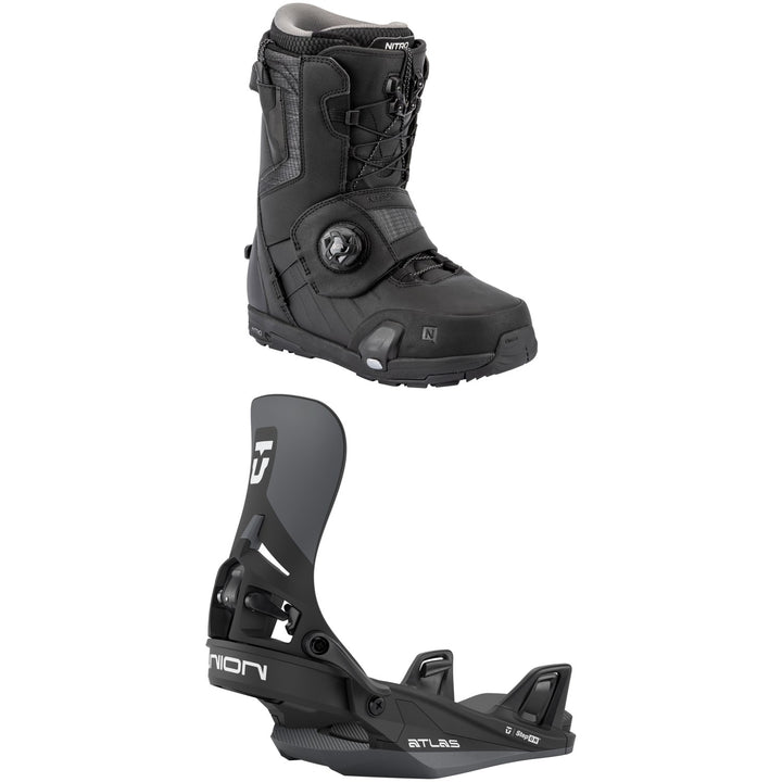 Nitro Profile Step On TLS Snowboard Boots + Union Atlas Step On Snowboard Bindings 2026