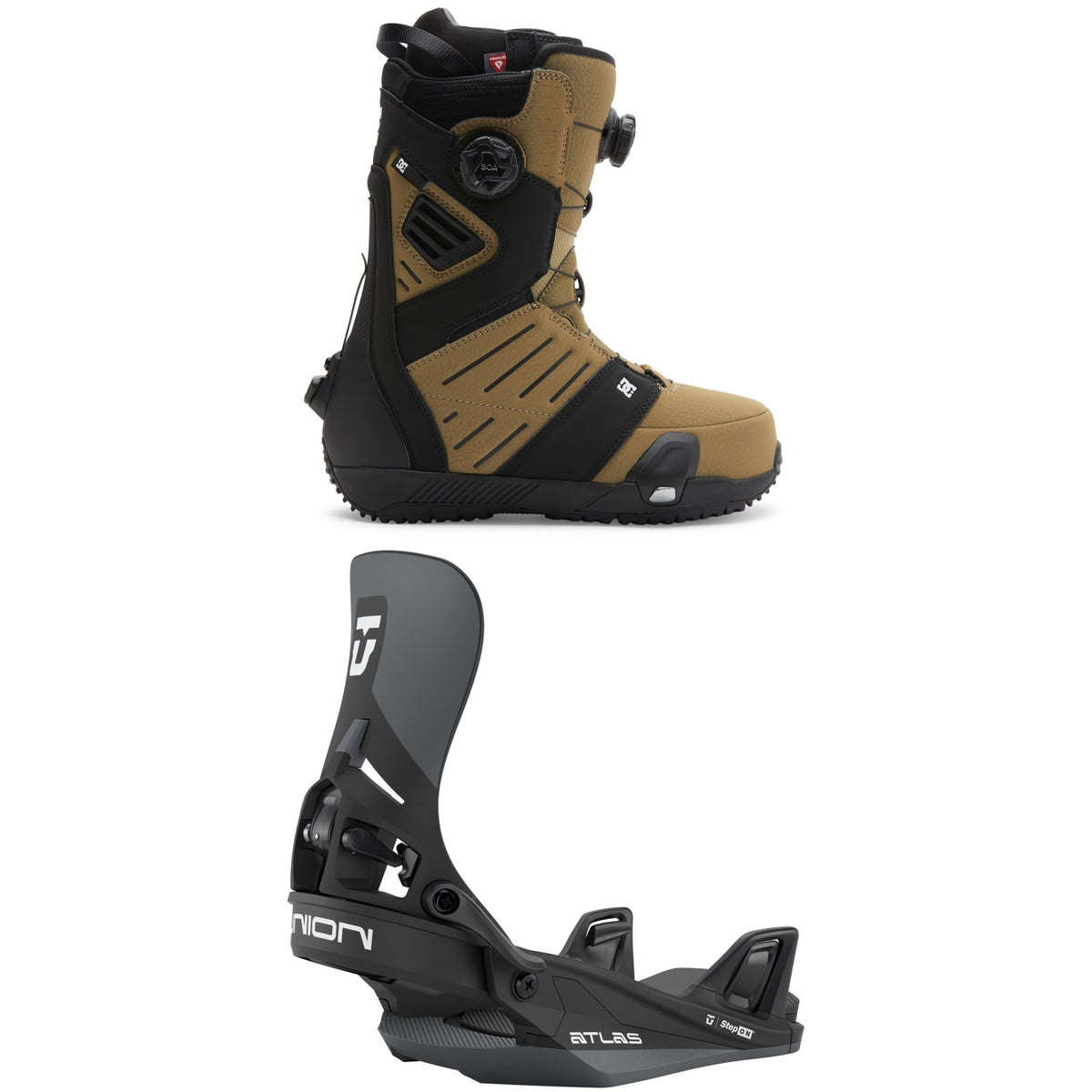 DC Judge Step On Snowboard Boots + Union Atlas Step On Snowboard Bindings 2026