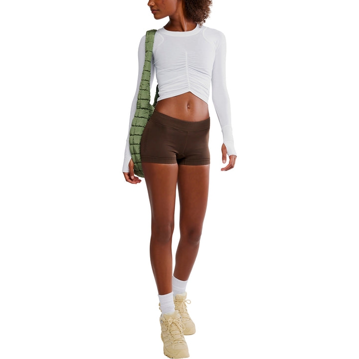 Free People Tempo Ruched Long-Sleeve Top - Women's White