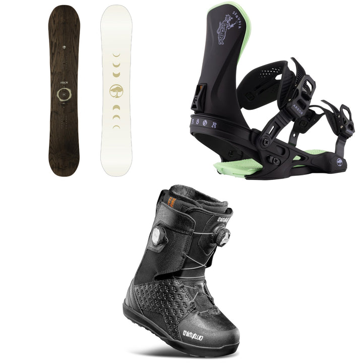 Arbor Mantra Snowboard + Sequoia Snowboard Bindings + thirtytwo Lashed Double Boa Snowboard Boots - Women's 2026