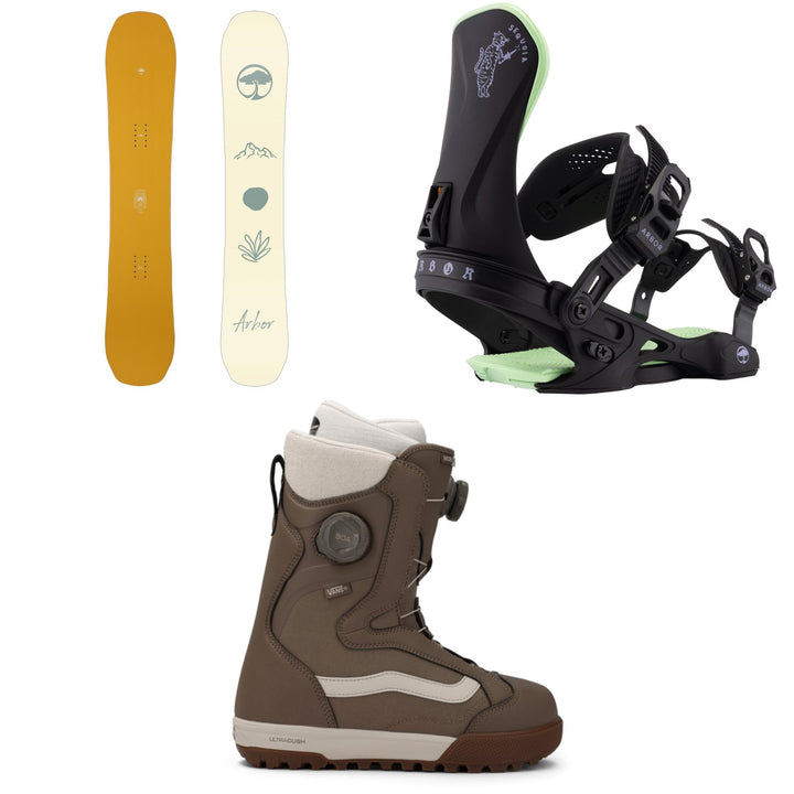 Arbor Swoon Decon Snowboard + Sequoia Snowboard Bindings + Vans Encore Pro Snowboard Boots - Women's 2026