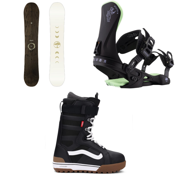 Arbor Mantra Snowboard + Sequoia Snowboard Bindings + Vans Hi-Standard Pro Snowboard Boots - Women's 2026