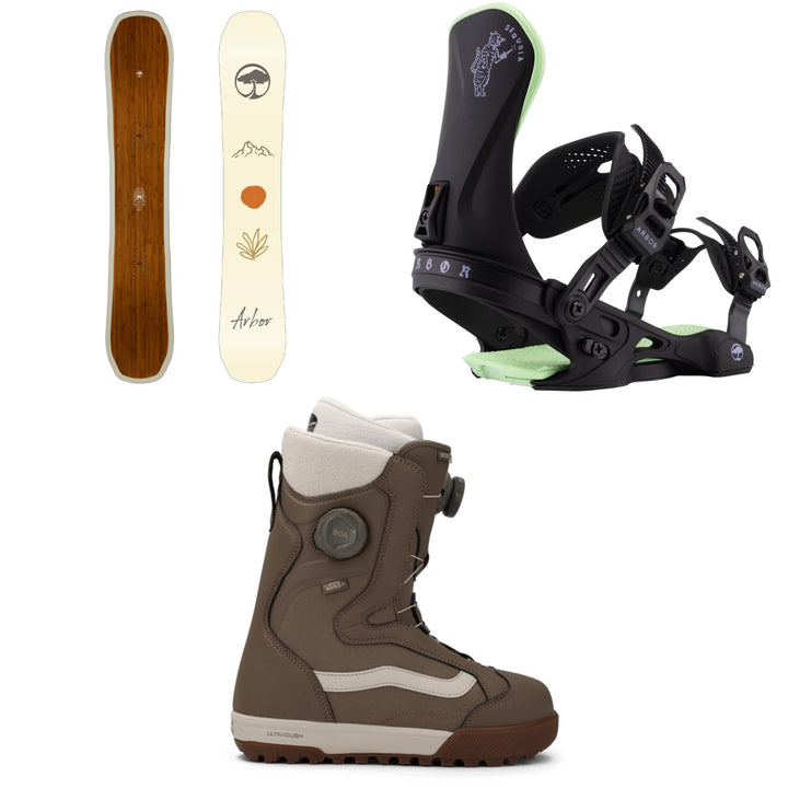 Arbor Swoon Snowboard + Sequoia Snowboard Bindings + Vans Encore Pro Snowboard Boots - Women's 2026
