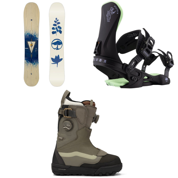 Arbor Veda Snowboard + Sequoia Snowboard Bindings + Vans Viaje Range Edition Snowboard Boots - Women's 2026