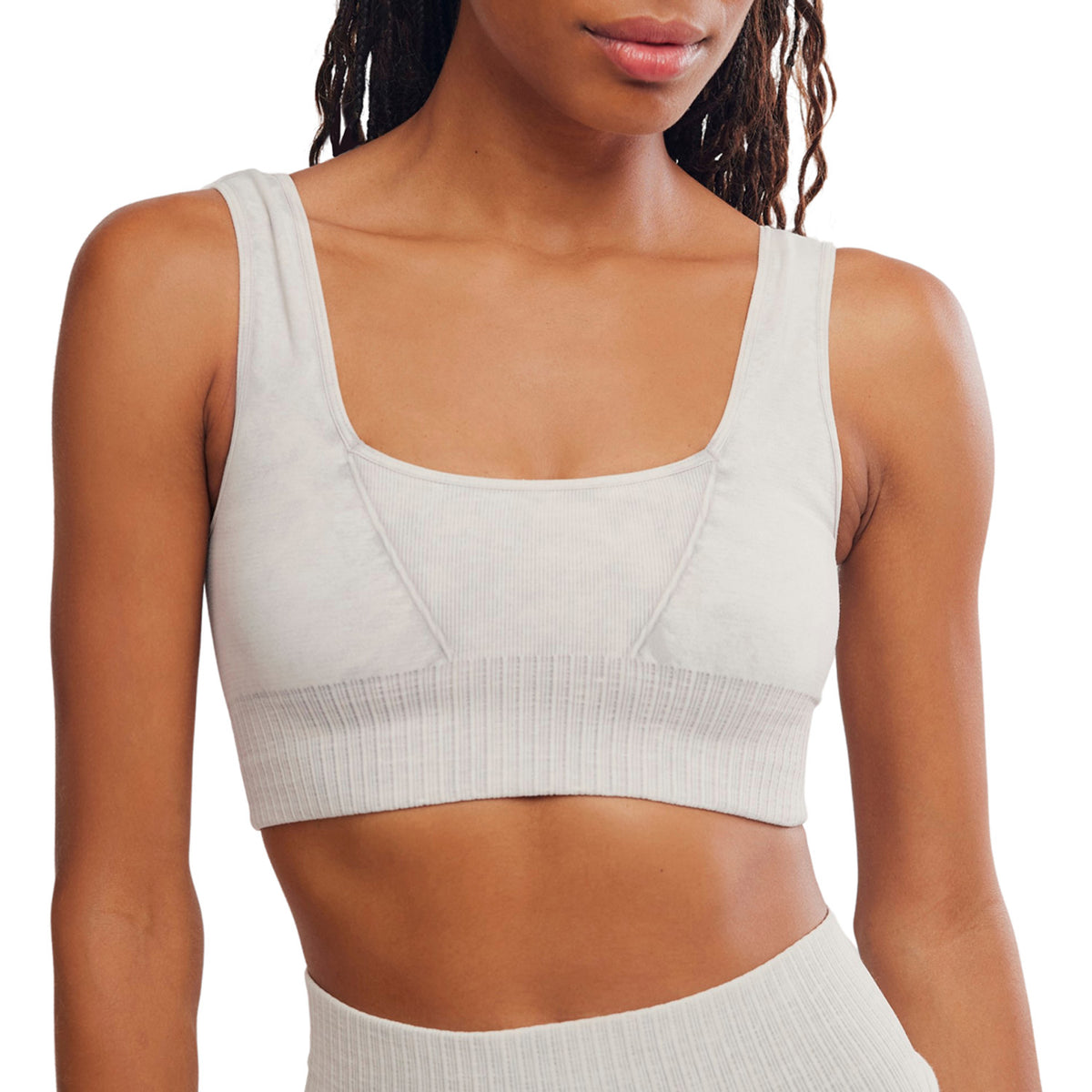 Free People Square Neck Good Karma Bra - Women's Ice Grey