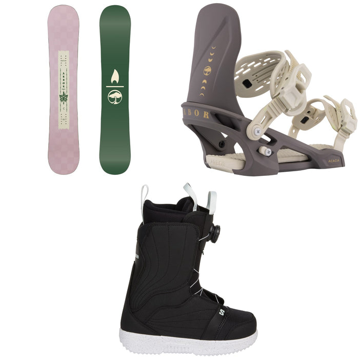 Arbor Cadence Snowboard + Acacia Snowboard Bindings + Salomon Pearl Boa X Snowboard Boots - Women's 2026