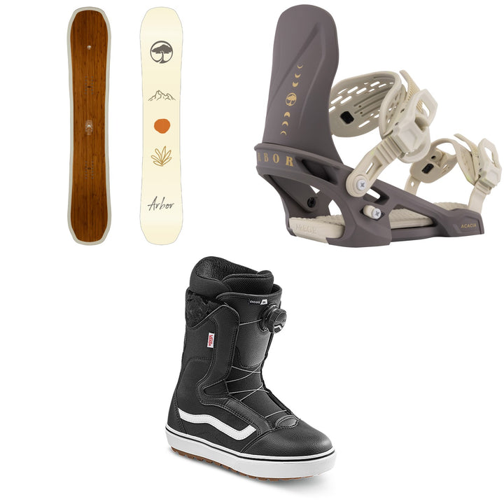 Arbor Swoon Snowboard + Acacia Snowboard Bindings + Vans Encore OG Snowboard Boots - Women's 2026