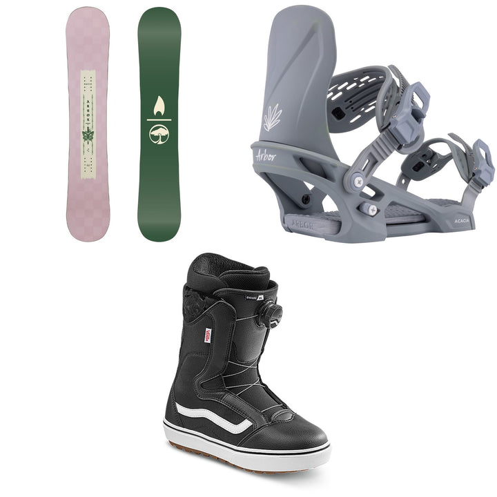 Arbor Cadence Snowboard + Acacia Snowboard Bindings + Vans Encore OG Snowboard Boots - Women's 2026