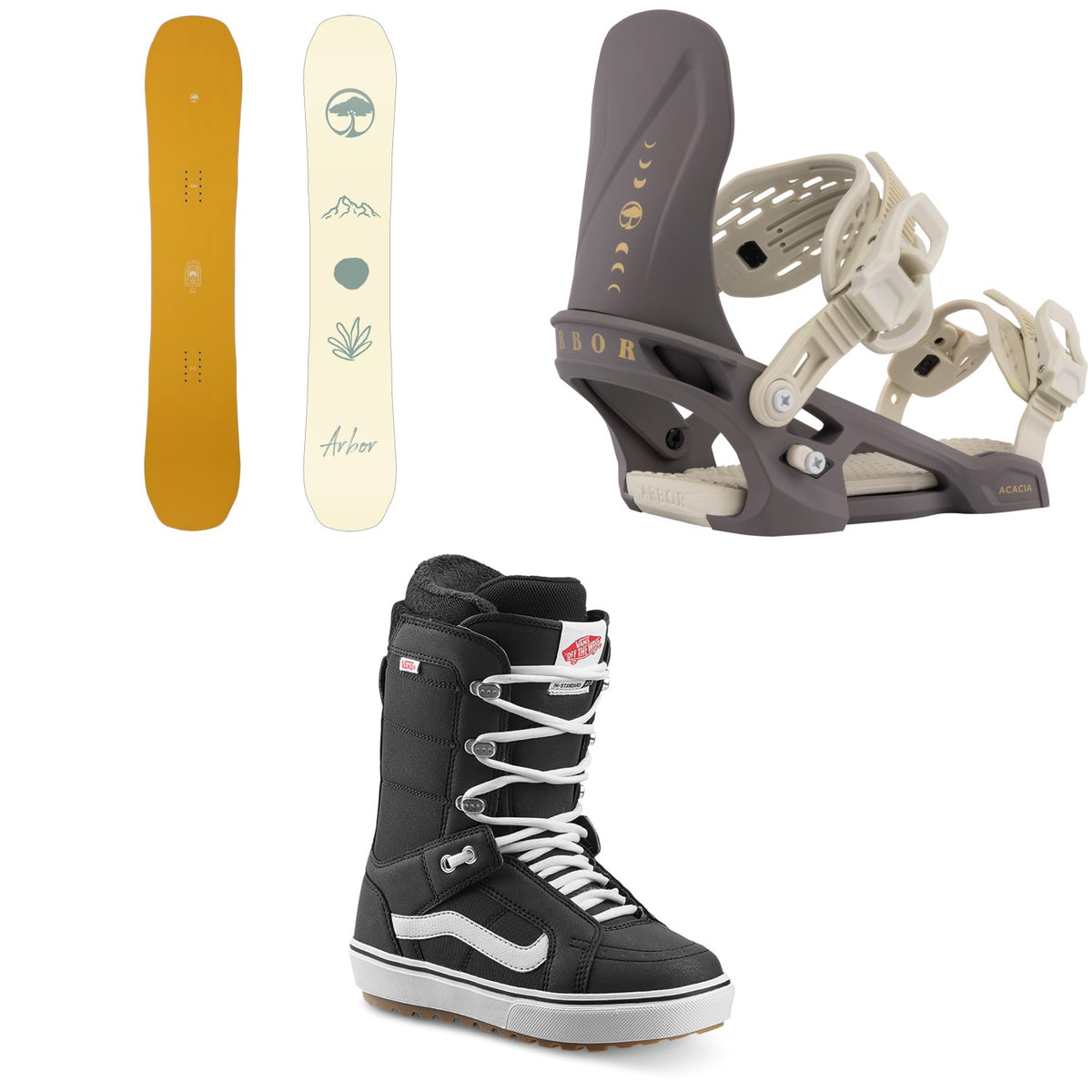 Arbor Swoon Decon Snowboard + Acacia Snowboard Bindings + Vans Hi Standard OG Snowboard Boots - Women's 2026