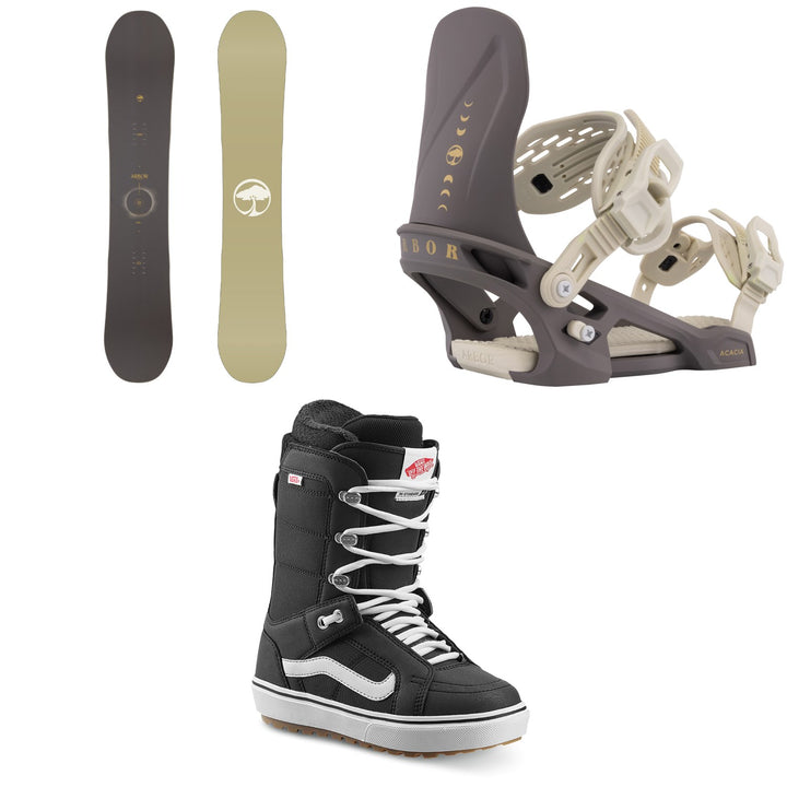 Arbor Mantra Decon Snowboard + Acacia Snowboard Bindings + Vans Hi Standard OG Snowboard Boots - Women's 2026