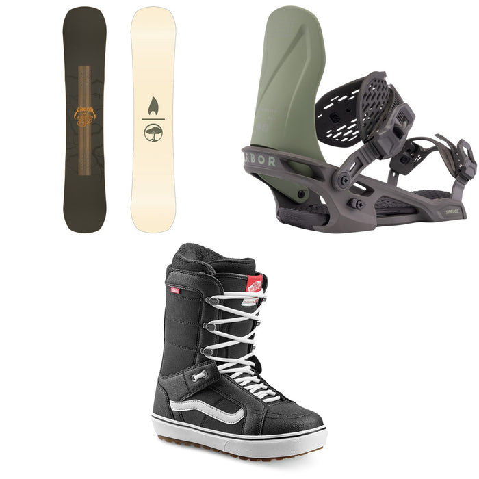 Arbor Draft Snowboard + Spruce Snowboard Bindings + Vans Hi Standard OG Snowboard Boots 2026