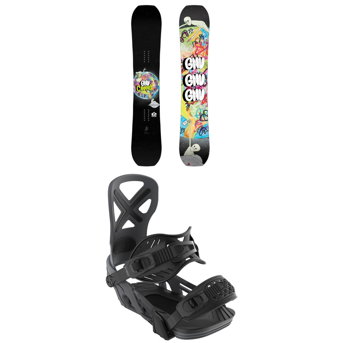 GNU C-Money C3 Snowboard + Bent Metal Anvil Snowboard Bindings 2026