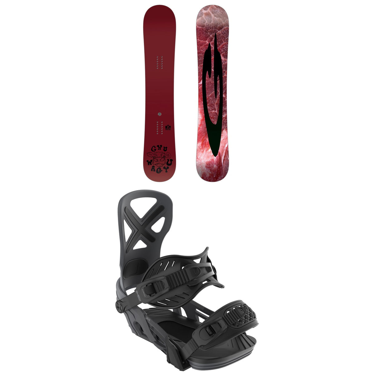 GNU Wagyu C3 Snowboard + Bent Metal Anvil Snowboard Bindings 2026