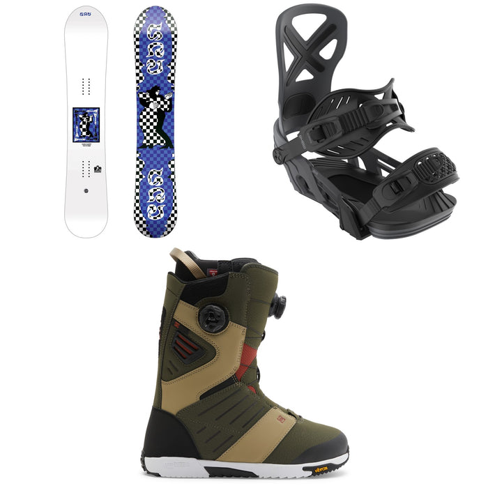 GNU 4x4 C3 Snowboard + Bent Metal Anvil Snowboard Bindings + DC Judge Snowboard Boots