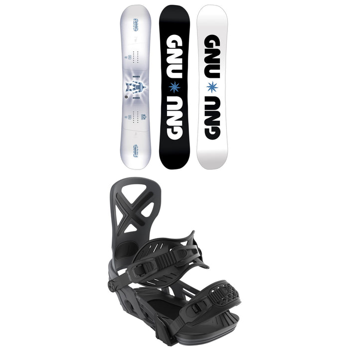 GNU Riders Choice Asym C2X Snowboard + Bent Metal Anvil Snowboard Bindings 2026