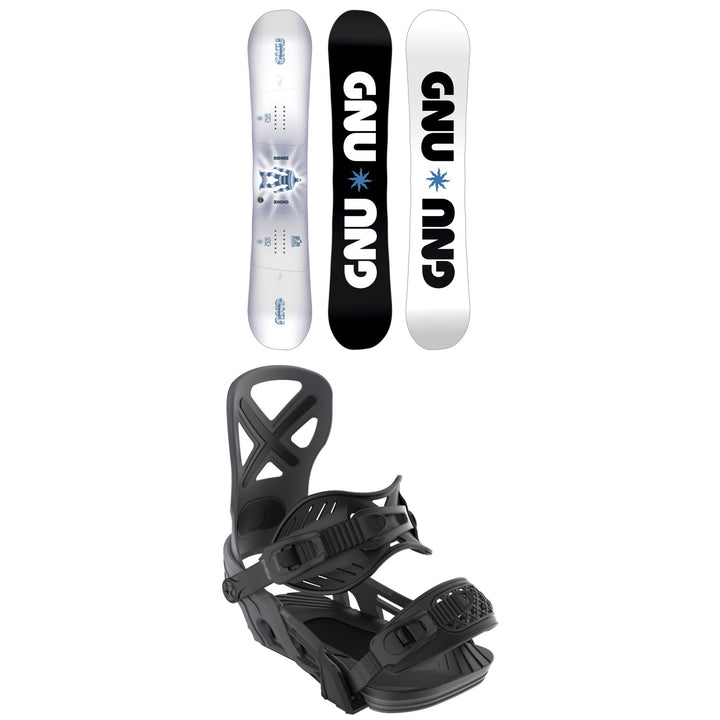 GNU Riders Choice Asym C2X Snowboard + Bent Metal Anvil Snowboard Bindings 2026