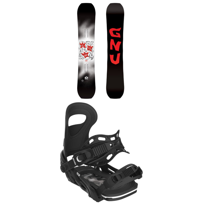 GNU Young Money C2E Snowboard + Bent Metal BMX Snowboard Bindings - Kids' 2025