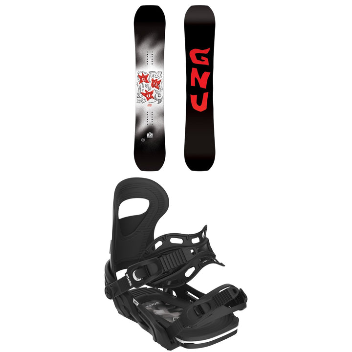 GNU Young Money C2E Snowboard + Bent Metal BMX Snowboard Bindings - Kids' 2025