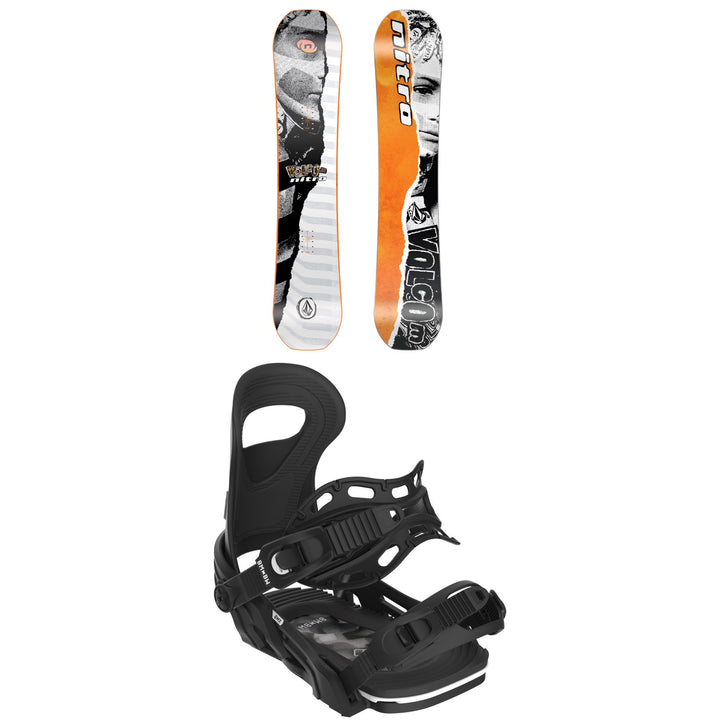 Nitro Ripper x Volcom Snowboard + Bent Metal BMX Snowboard Bindings - Kids' 2026
