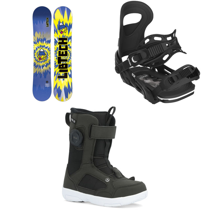 Lib Tech Banana Blaster BTX Snowboard + Bent Metal BMX Snowboard Bindings + Ride Norris Snowboard Boots - Kids 2026