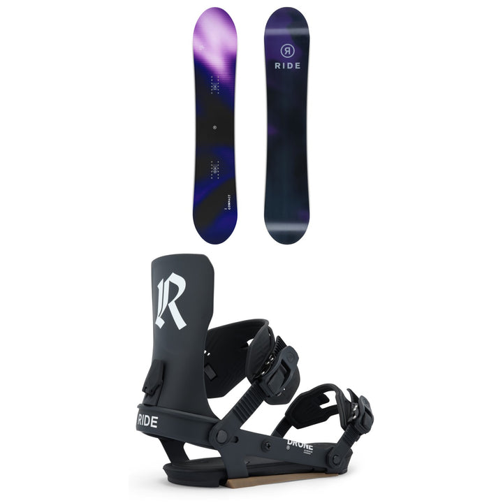 Ride Compact Snowboard + Drone Snowboard Bindings - Women's 2026