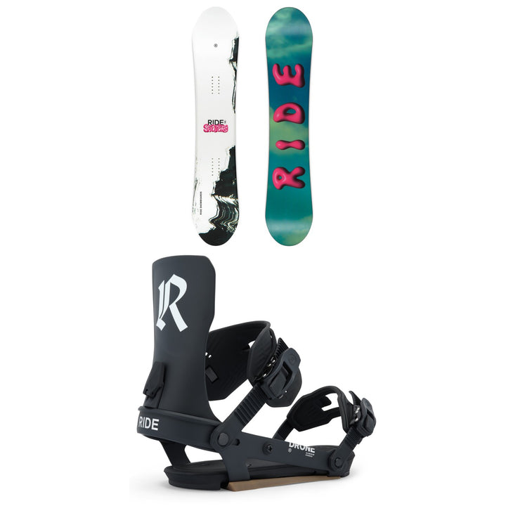 Ride Saturday Snowboard + Drone Snowboard Bindings - Women's 2026