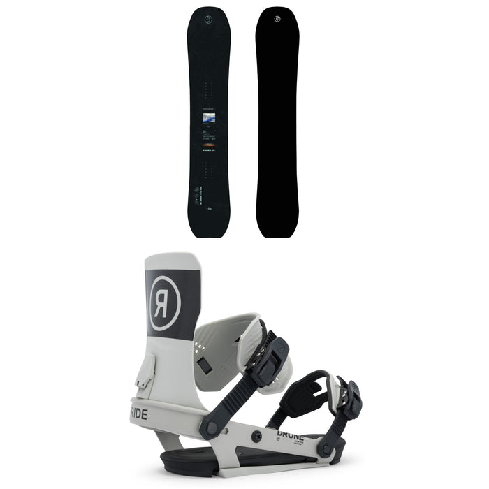 Public Snowboards Research Snowboard + Ride Drone Snowboard Bindings 2026