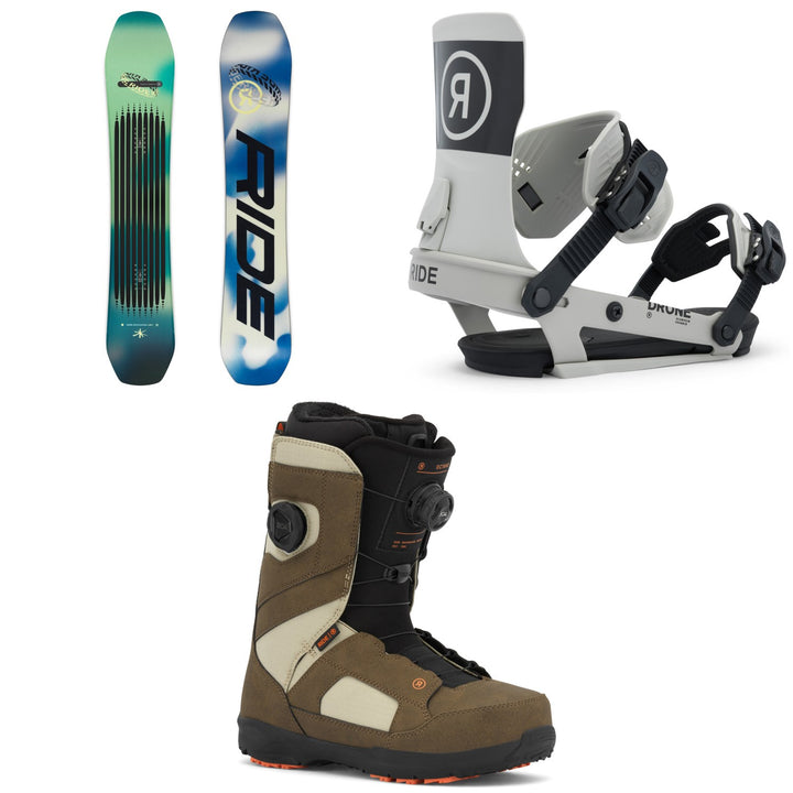 Ride Moderator Snowboard + Drone Snowboard Bindings + Octave Snowboard Boots 2026