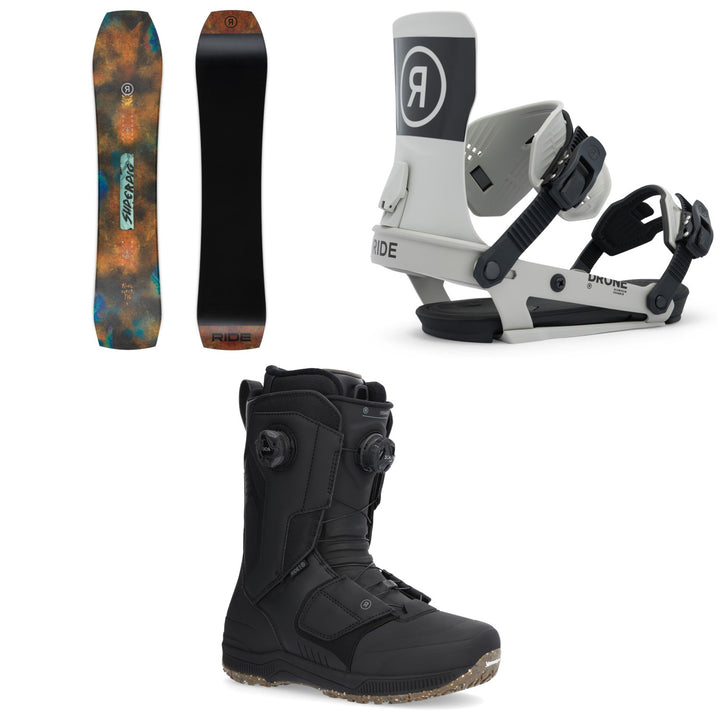 Ride Superpig Snowboard + Drone Snowboard Bindings + Insano Snowboard Boots 2026
