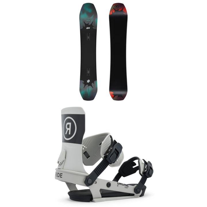 Ride Deep Fake Snowboard + Drone Snowboard Bindings 2026