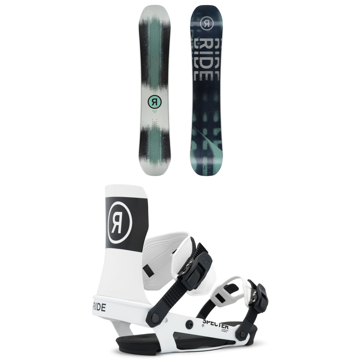 Ride Manic Snowboard + Specter Snowboard Bindings 2026