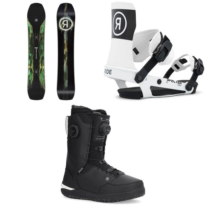Ride Smokescreen Snowboard + Specter Snowboard Bindings + Lasso Boa Snowboard Boots 2026