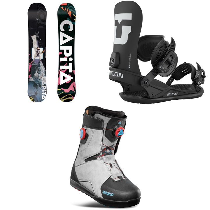 CAPiTA Defenders Of Awesome Snowboard + Union Strata Snowboard Bindings + thirtytwo Lashed Double Boa Snowboard Boots 2026