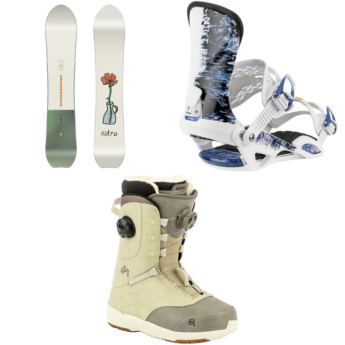 Nitro Drop Snowboard + Fate Snowboard Bindings + Crown Boa Snowboard Boots - Women's 2026