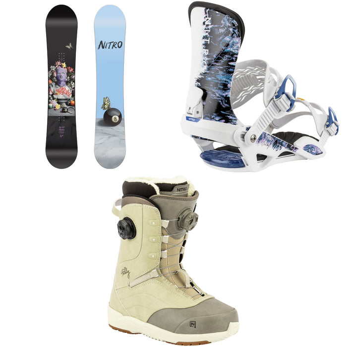 Nitro Mercy Snowboard + Fate Snowboard Bindings + Crown Boa Snowboard Boots - Women's 2026